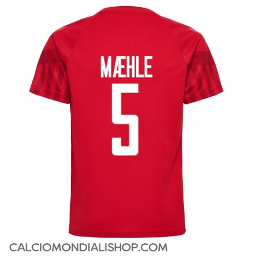 Maglie da calcio Danimarca Joakim Maehle #5 Prima Maglia Mondiali 2022 Manica Corta